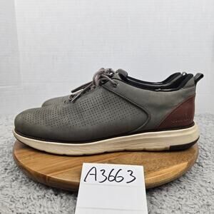 Cole Haan Mens 12M Grand Atlantic Gray Leather Casual Lace Up Office Sneaker